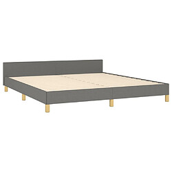 Maison Chic Lit adulte - Cadre Structure de lit avec tête de lit Contemporain Gris foncé 180 x 200 cm Tissu -MN14403 pas cher