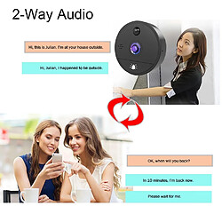 Avis Universal 4,3 pouces Smart Cat Eyes Vidéo sans fil Sonnette de porte WiFi Electronique Cat Eyes Mirror Camera Graffiti(Le noir)