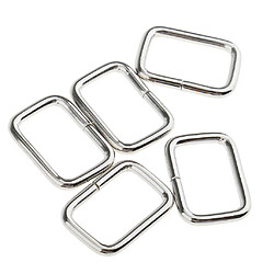 20 Pièces En Métal Connecteur à Boucle Carrée Pour Bricolage Sac Artisanat 20x12x2.8mm Argent