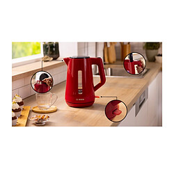 Bouilloire électrique 1.7l 2400w rouge - TWK1M124 - BOSCH