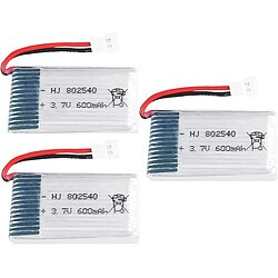 3 Pcs Batterie Lipo Rechargeable (3.7V, 600mAh Lipo) pour Drones Rc Quadcopters Syma X5 X5C X5SC X5SW, Cheerson CX-30W, Skytech M68, Wltoys F949