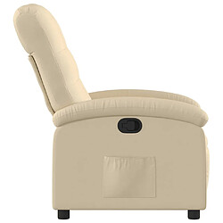 Avis vidaXL Fauteuil inclinable Crème Tissu