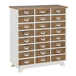 BigBuy Home Caisson à Tiroirs Blanc Beige Fer Bois d'épicéa 94 x 35 x 108 cm