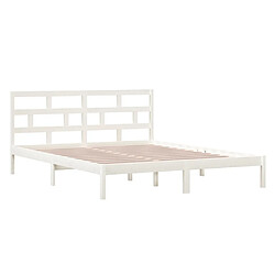 Avis Maison Chic Lit Petit double - Cadre de lit,Structure du lit Contemporain Blanc Bois massif 120x190 cm -MN93321