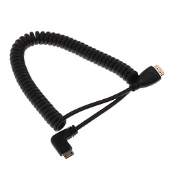 Acheter 1080p HDMI à Spirale à Angle Gauche Enroulé En Spirale Ressort élastique Pour Appareil Photo Reflex