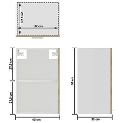 vidaXL Armoire en verre suspendue Chêne sonoma Bois d'ingénierie pas cher