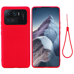 Coque en silicone souple avec sangle rouge pour votre Xiaomi Mi 11 Ultra