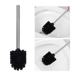 Acheter Universal 1 pcs de brosse de toilette avec poignée en acier inoxydable (noir) | Porte-brosse de toilette