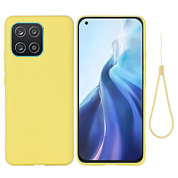 Coque en silicone anti-rayures avec sangle jaune pour votre Samsung Galaxy A03 (166.5 x 75.98 x 9.14mm)