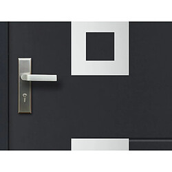 Avis Vente-Unique Porte d'entrée en acier avec inox H207 x L100 cm anthracite - poussant droit - TIFANA