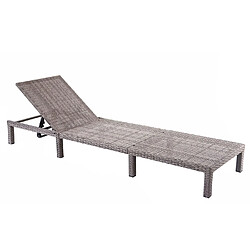 Acheter Mendler Chaise longue HWC-A51, en polyrotin, transat de jardin ~ Premium gris, coussin gris foncé