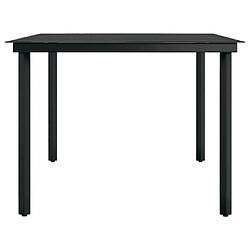 Avis vidaXL Table à dîner de jardin Noir 200x100x74 cm Acier et verre