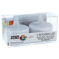 Avis Lot de 2 Bougies Led 4cm Blanc