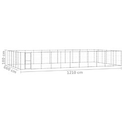 vidaXL Chenil extérieur Acier galvanisé 79,86 m² pas cher