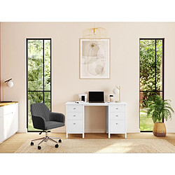 Vente-Unique Chaise de bureau - Velours - Gris - Hauteur réglable - ELEANA pas cher