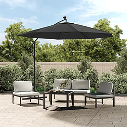 Maison Chic Parasol Jardin | Parasol en porte-à-faux LED et mat en acier 300cm Anthracite - GKD49188