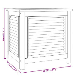 vidaXL Boîte de rangement de jardin et sac 60x50x58cm bois massif teck pas cher