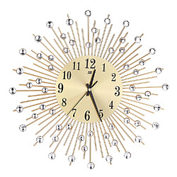 muet silencieux sunburst décoratif rond en métal en aluminium cadran horloge murale or