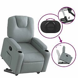 Maison Chic Fauteuil Relax pour salon, Fauteuil inclinable Gris clair Tissu -GKD12122 pas cher