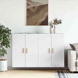 Maison Chic Lot de 2 Armoires murales,Meuble de Rangement,Armoire Suspendue blanc brillant bois d'ingénierie -MN58863