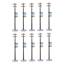 10 Pièces Mini Poteau De Ligne électrique Pour Chemin De Fer Micro Paysage Accs 14.3cm