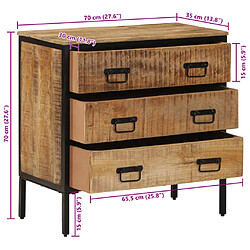 vidaXL Buffet 70x35x70 cm bois de manguier brut massif pas cher