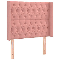 Avis Maison Chic Tête de lit scandinave à LED,meuble de chambre Rose 93x16x118/128 cm Velours -MN26541