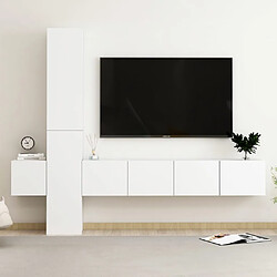 vidaXL Ensemble de meubles TV 5 pcs Blanc Bois d'ingénierie