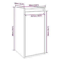 vidaXL Armoires murales 2 pcs 30x30x60 cm Bois de pin massif pas cher