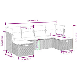 Avis Maison Chic Ensemble Tables et chaises d'extérieur 6pcs avec coussins,Salon de jardin gris résine tressée -GKD946889