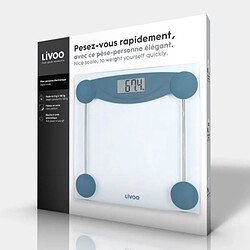 Balance - Pese Personne LIVOO DOM426B - électronique - Plateau en verre trempé et écran LCD - Pesée jusqu'a 180 kg - Graduation au 100