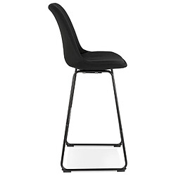 Avis Alterego Tabouret de bar 'RIGO' en tissu noir et pieds en métal noir