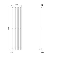 LuxeBath Stella Design Radiateur Sèche-Serviettes - 370 x 1600 mm - Blanc - Design panneau plat