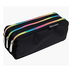 Trousse d'écolier Exacompta Rainbow Noir 22,5 x 8 x 10 cm (6 Unités)