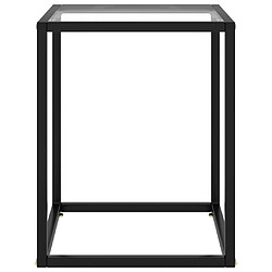 vidaXL Table basse Noir avec verre trempé 40x40x50 cm