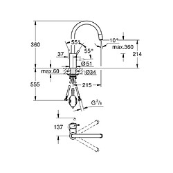 Grohe CONCETTO NEWEV BEC HAUTMOUSS EXT