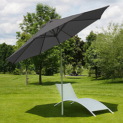 Decoshop26 Parasol de jardin Ø 3m inclinable polyester/aluminium 5kg anthracite 04_0003885