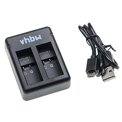 Avis vhbw Chargeur de batterie double remplacement pour GoPro SPBL1B pour batterie appareil photo, DSLR, action-cam