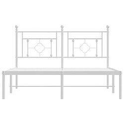 Maison Chic Cadre/structure de lit métal et tête de lit pour adulte - Lit Moderne Chambre blanc 135x190 cm -MN18110 pas cher