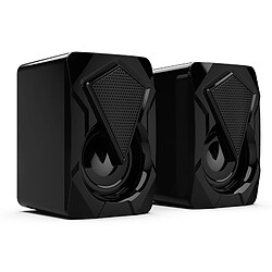 Universal 3.5mm câblé de haut-parleurs de haut-parleurs BASS STEREO Subwoofer avec une lumière de respiration de LED colorée pour ordinateur portable PC Smartphones MP3 | Subwoofer (Noir)