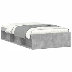 Maison Chic Lit adulte - Lit simple Cadre de lit,Structure du lit Contemporain gris béton 90x190 cm -MN80091