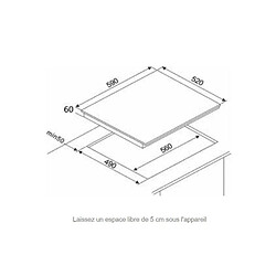 Acheter Table de cuisson à induction 60cm 3 feux 6600w noir - fai3537 - FAGOR