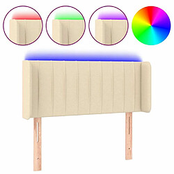 Maison Chic Tête de lit scandinave à LED,meuble de chambre Crème 83x16x78/88 cm Tissu -MN81735