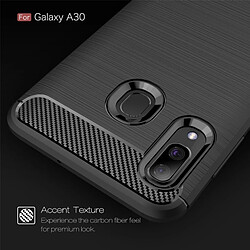 Wewoo Coque en TPU antichoc fibre de carbone brossée pour Galaxy A30 (bleu marine)