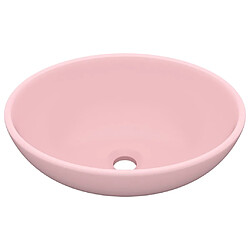 vidaXL Lavabo ovale de luxe Rose mat 40x33 cm Céramique