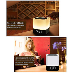 Acheter Universal Enceinte Bluetooth sans câble avec la lampe de chevet de commande tactile, réveil, mp3, capteur de bureau touche à LED intelligent lampe de bureau portable dimmable (blanc)