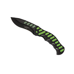 HERBERTZ - 565912 - COUTEAU HERBERTZ ALU NOIR/VERT 12,5CM INOX + CLIP