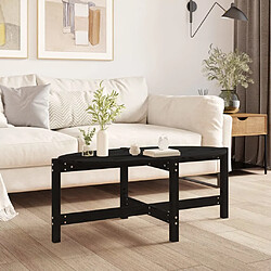 ComfortXL Table Basse Noir 118x63x45 Cm Bois Massif De Pin