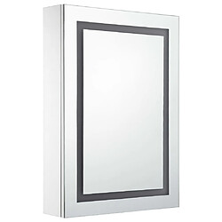 Avis Maison Chic Armoire de salle de bain,Meuble de rangement,Meuble haut à miroir LED 50x13x70 cm -GKD758734