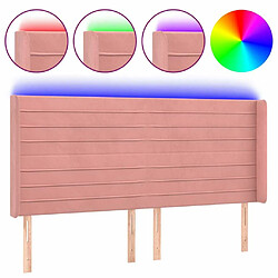 Maison Chic Tête de lit scandinave à LED,meuble de chambre Rose 203x16x118/128 cm Velours -MN98890